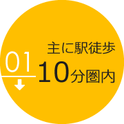 主に駅徒歩10分圏内